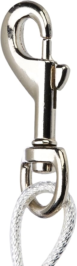 Amazon Basics Tie-Out Cable for Dogs up to 90 lbs, 25 feet, White-PawvioPets