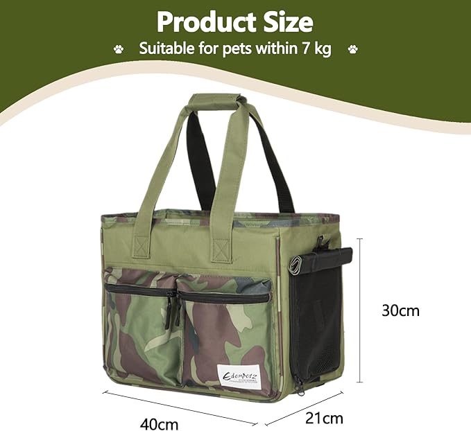 Cat Carrier Bag, Foldable Pet Bag Airline Approved, Pet Travel Carrier for Medium Cats Small Cats Dogs, Sturdy Transport Carriers Long Trips(Green)-PawvioPets