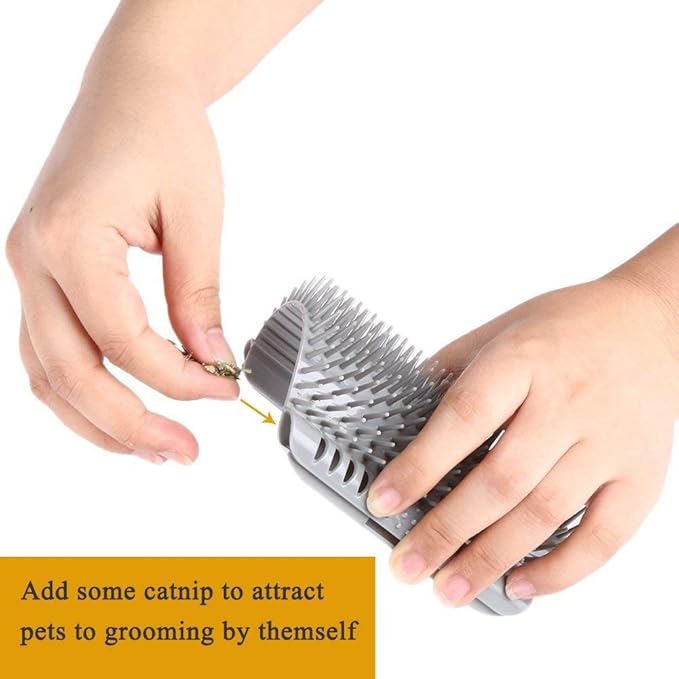 3.0 Softer Cat Self Groomer with Catnip, Dog Cat Corner Groomer,Wall Corner Scratcher Comb,Grooming Massage Brush, Perfect Scratch Massager Tool for Long & Short Fur Kitten/Puppy (1 Pack)-PawvioPets