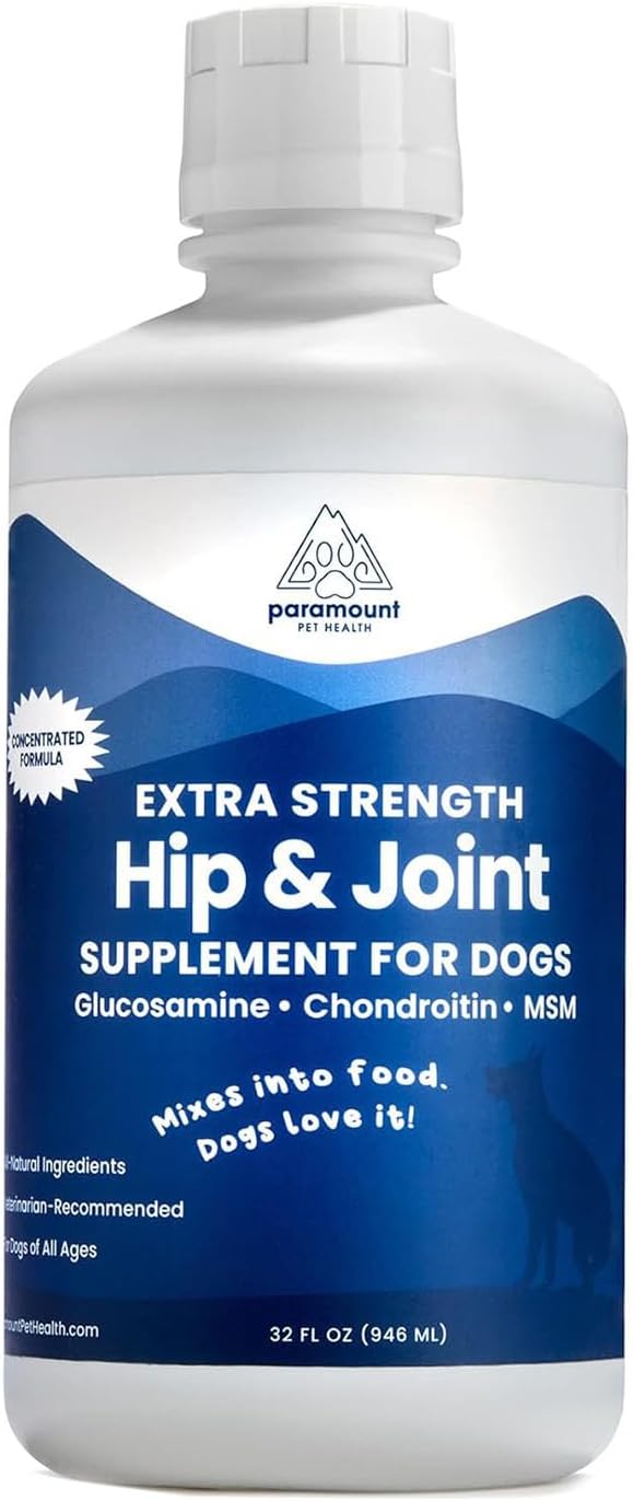 Concentrated Liquid Glucosamine for Large Dogs, Infused with MSM, 5200mg Chondroitin & Glucosamine Liquid for Dogs Hip & Joint Supplement for Mobility & Comfort, 32 oz-PawvioPets