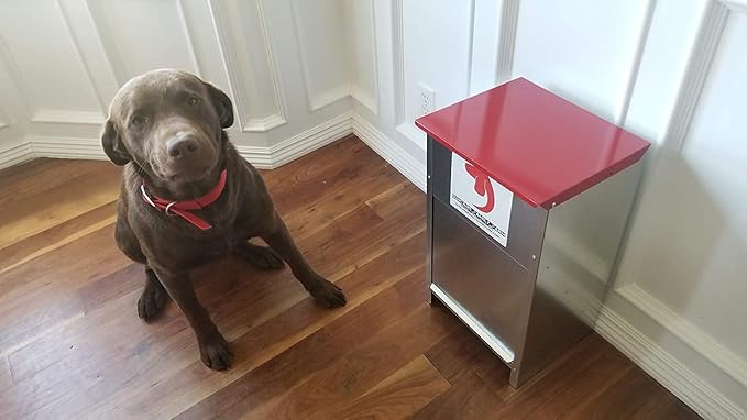 Duncan's Dog Feeder - Galvanized Metal Pet Food Station for Outdoor or Indoor Use - Automatic Gravity Self Feeding Dispenser for Small, Medium, and Large Breeds - Holds 25 Pounds of Dry Kibble-PawvioPets