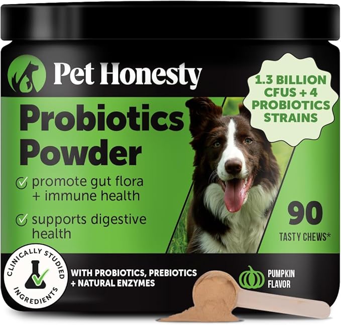 All-Natural Probiotic & Pumpkin Powder Dog Supplement - Prebiotics, Probiotics, Enzymes & Antioxidants for Healthy Gut Flora, Digestion & Immunity (90 Scoops)-PawvioPets