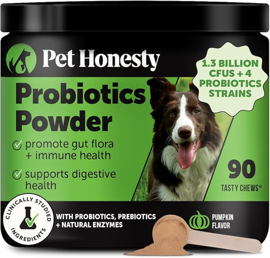 All-Natural Probiotic & Pumpkin Powder Dog Supplement - Prebiotics, Probiotics, Enzymes & Antioxidants for Healthy Gut Flora, Digestion & Immunity (90 Scoops)-PawvioPets