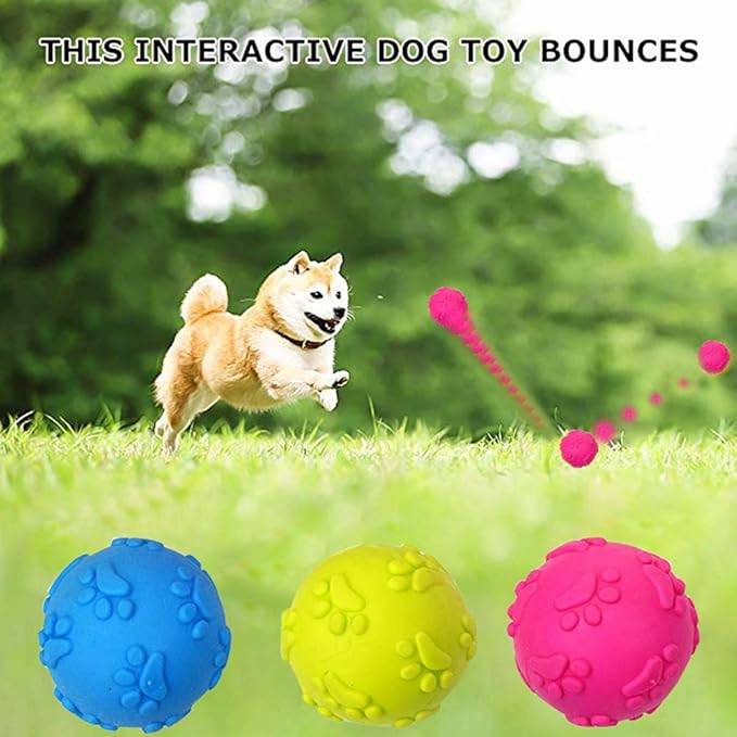 Dog Toys ，Dog Balls for Small Medium Large Dogs Squeaky Toy Balls 3 Pcs-PawvioPets