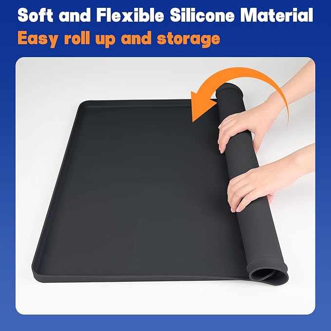 Dog Pee Pad Holder, Puppy Pad Holder Tray for 24'' x 24'' Training Pads, 15pcs Dog Potty Tray Set Include High Edge Silicone Mat & 6 Activated Charcoal Disposable Puppy Pads & 8 Holder Clamps-PawvioPets