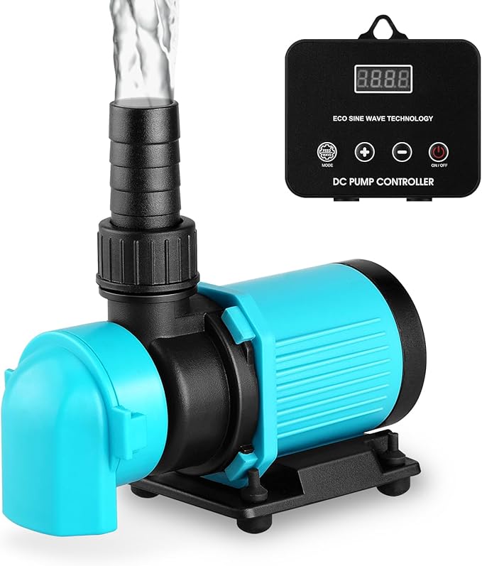 660GPH Aquarium Return pump with LCD display controller, DC 24V 25W aquarium pump for saltwater freshwater aquarium,fish tank,sump,20 speeds ECO Quiet Submersible and inline pump-PawvioPets