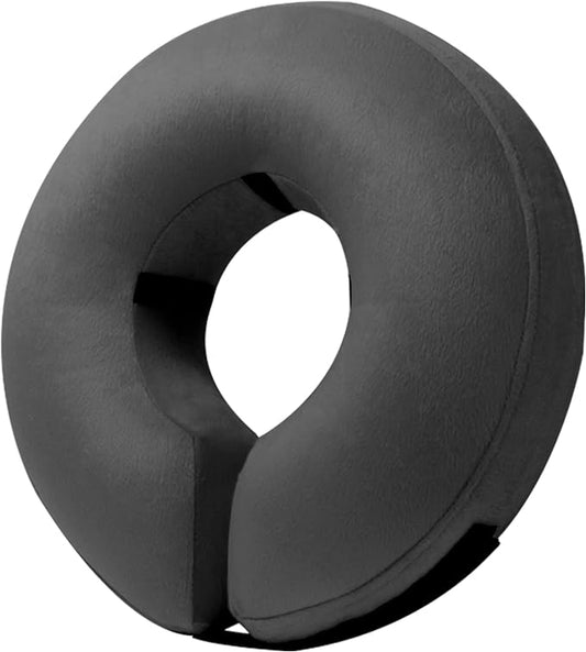 BENCMATE Inflatable Dog Cone Collar Alternative, Soft Dog Cone for Small Medium Large Dogs and Cats, Neck Recovery ECollar Donut Collar After Surgery (Large, Dark Grey)-PawvioPets