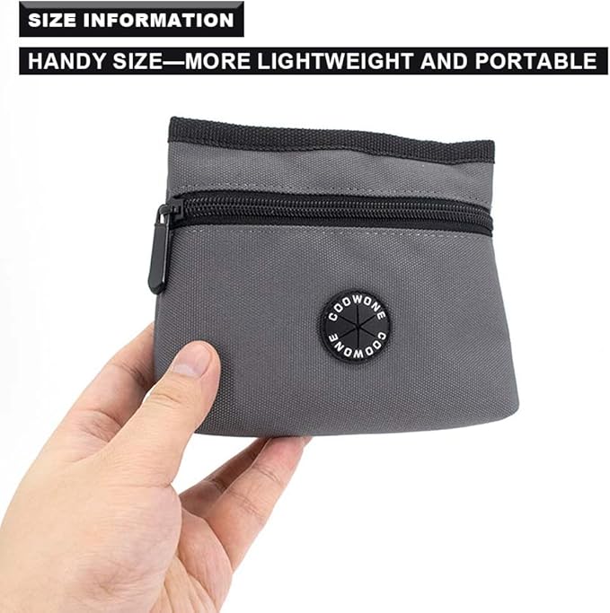 COOWONE Dog Treat Pouch with Pet Training Clicker, Detachable Dog Puppy Training Treat Bag, 900D Oxford Cloth Magnetic Closure Small Dog Poop Bag Holder for Travel or Outdoor Use-PawvioPets