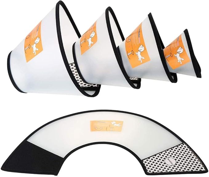 2 Pack Cat Cones to Stop Licking, Cat E Collar Pet Cone for Cats After Surgery, Pet Elizabethan Collar Dog Head Cone Recovery Cone for Most Cats & Small Dogs (Size L, 5#)-PawvioPets
