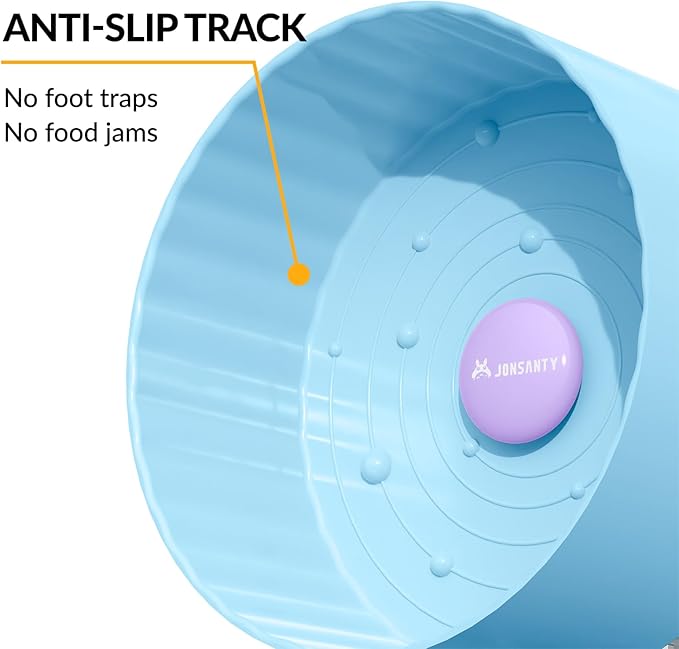 8.4" Silent Hamster Wheel, Non-Slip Track, Exercise, Release Stress, Relieve Anxiety, Adjustable Height Stand, for Syrian Dwarf Hamster, Gerbil, Mice, Other Small Medium Sized Pets, Blue-PawvioPets