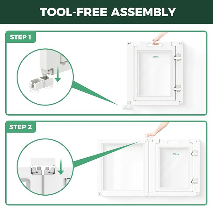 FXW AuraSpace Acrylic Indoor Unleashed Dog Playpen for Puppies and Small Dogs, 24 Inch, 6 Panels, White-PawvioPets