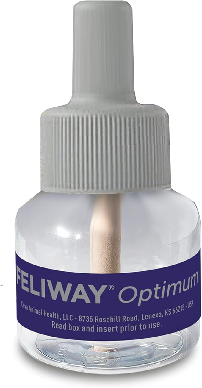 FELIWAY® Optimum 30 Day Cat Calming Refill for Pheromone Diffuser, 48ml - Helps Reduce Common Signs of Stress in Cats & Kittens, Enhanced Calming-PawvioPets