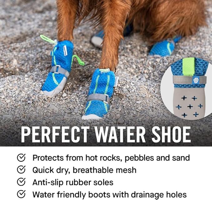 Canada Pooch Dog Boots for Hot Pavement - Dog Boots & Paw Protectors with Anti Slip Rubber | Water Friendly, Breathable Dog Shoes for Hot Days, Great for Dogs Neon Pink - Size 1-PawvioPets