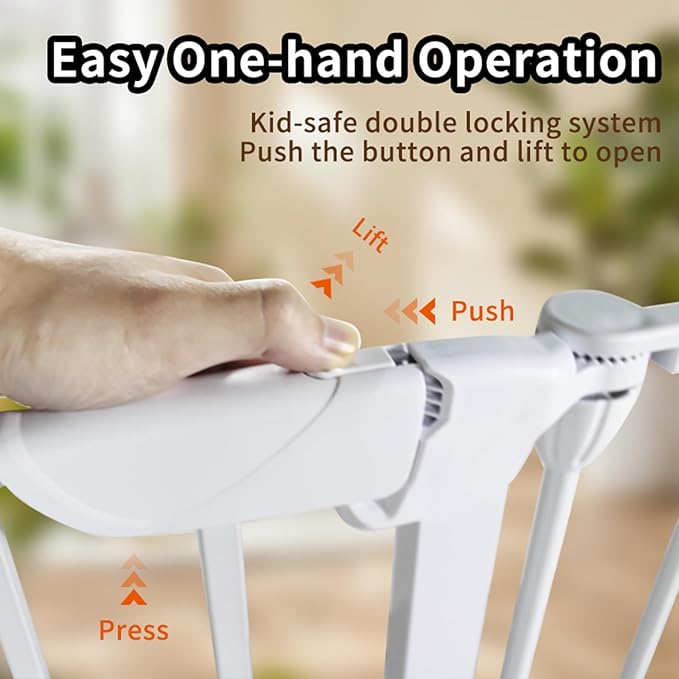 Extra Wide Baby Gate, 30" Tall 142" Wide Configurable Baby Gate Fireplace Safety Fence, Metal Pet Safety Playpen for Toddler/Pet/Dog Christmas Tree Fence (Whtie, (6-Panel))-PawvioPets