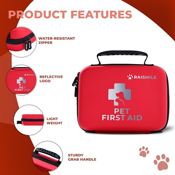 Dog First Aid Kit, Pet First Aid Supplies for Treat Dogs & Cats in an Emergency, Ideal for Use at Home, Outdoors, Traveling-PawvioPets