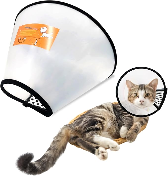Adjustable Dog Cone Collar After Surgery Soft Cone of Shame Alternatives for Dog Cat Puppy Plastic Elizabethan Collar for Dogs from Licking Biting Scratching Wounds(L,Neck:10.2-13in)-PawvioPets