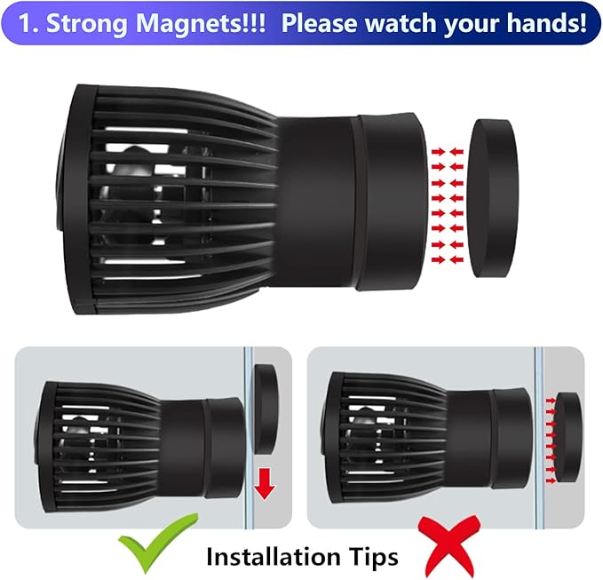 CONQUERALL 520-2600GPH 15W Wave Maker for Aquarium 24V DC Fish Tank Wave maker Sine Wave Technology Large Flow and Ultra Quiet Suit for Freshwater and Saltwater-PawvioPets