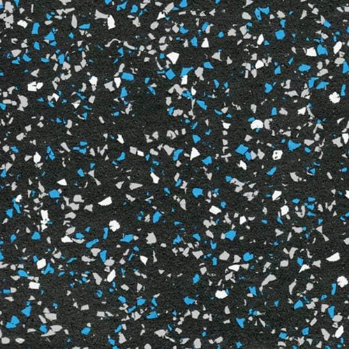 American Extreme Rubber Gym Mats - 1 Inc Thick Colorful Mats - Sound & Shock Absorbing - Blue/Grey/White 4-Mat Pack (Covers 16 Sq Ft)-PawvioPets