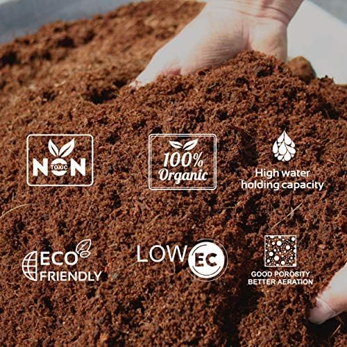 Coco Coir Pith,Coco Peat Brick/Block -11 Lbs, OMRI Listed for Organic Use, Expansion Between 70-75L,Universal Potting Substrate for All Plants & Crops-PawvioPets