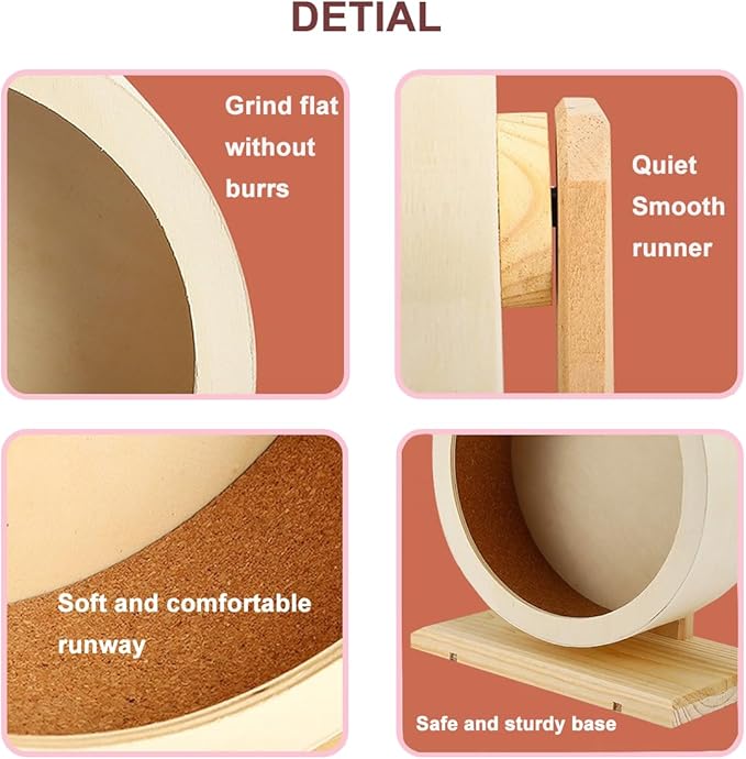 antiai 4 Pack Hamster Wheel Set,8.2Inch Medium Size Slience Quiet Spinner Hamster Running Wheels,Hamster Water Feeder Accessories Chew Toys for Guinea Pig,Gerbils,Mice and Other Small Pets Animal-PawvioPets