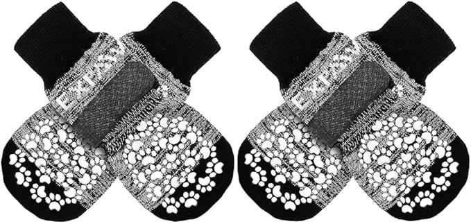 EXPAWLORER Anti Slip Dog Socks to Prevent Licking Paws, Dog Shoes for Hot Pavement, Dog Booties for Small Medium Large Senior Dogs, Traction Control Boots & Paw Protectors for Hardwood Floors-PawvioPets