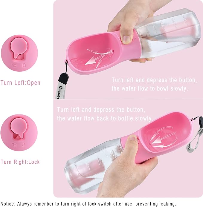 Dog Water Bottle with Food Container & Poop Bag Holder, Travel Water Bowl, Portable Pet Dispenser, Dog Stuff Accessories Items, Puppy Essentials Necessities for Yorkie Chihuahua Walking Hiking-PawvioPets