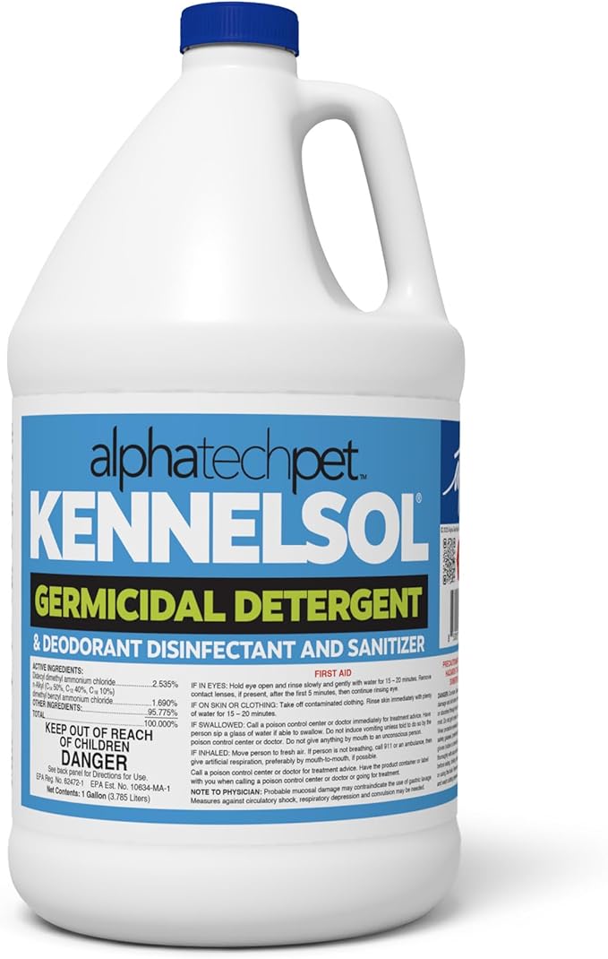 ATP KennelSol 1-Step Kennel Cleaner - 1 Gallon Liquid Disinfectant, Effective Against Bacteria and Viruses, Deodorizer Wintergreen Scent by Alpha Tech Pet-PawvioPets