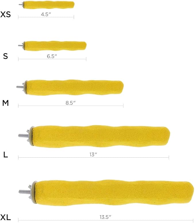 Comfort Grip Safety Perch for Bird Cages - Pedicure Perch for Birds to Keep Nails and Beaks in Top Condition - Safe Easy to Install Bird Cage Accessories - X-Small 4.5"-PawvioPets