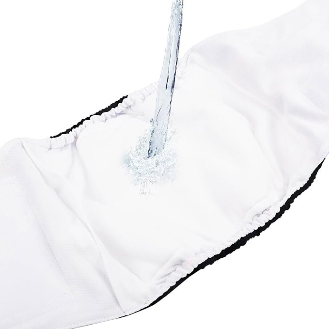 CuteBone Dog Diapers Male Washable Belly Band for Male Dogs Wraps Black 3pcs a Pack DM44S-PawvioPets