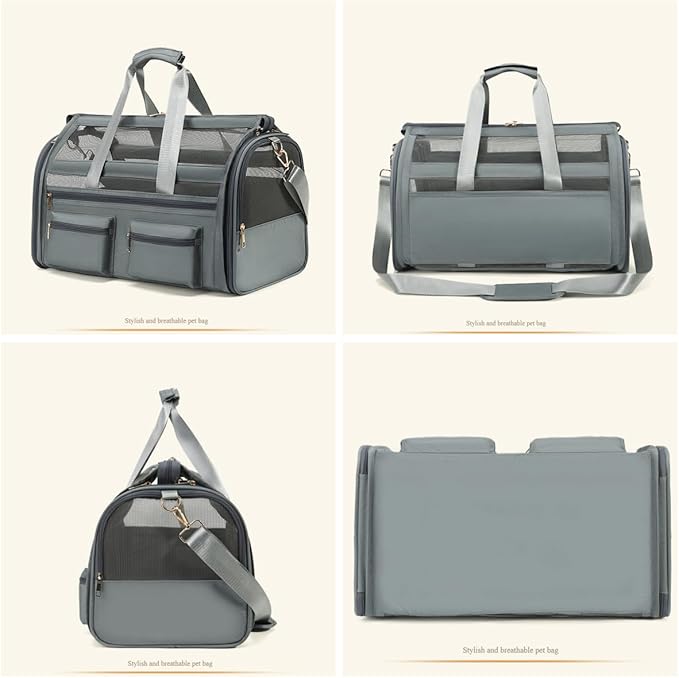 Cat Carrier Bag,Soft Sided Ventilated Pet Carrier for Small Dog Airline Approved Travel Puppy Carrier with Breathable Mesh, Foldable Portable for Outdoor Car-PawvioPets