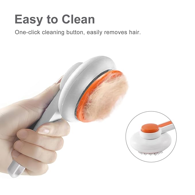 Cat Brush with Release Button, Pet Grooming Brushes for Shedding, Suitable for Long and Short Haired Cats and Dogs, Easy to Remove Removes Loose Undercoat-PawvioPets