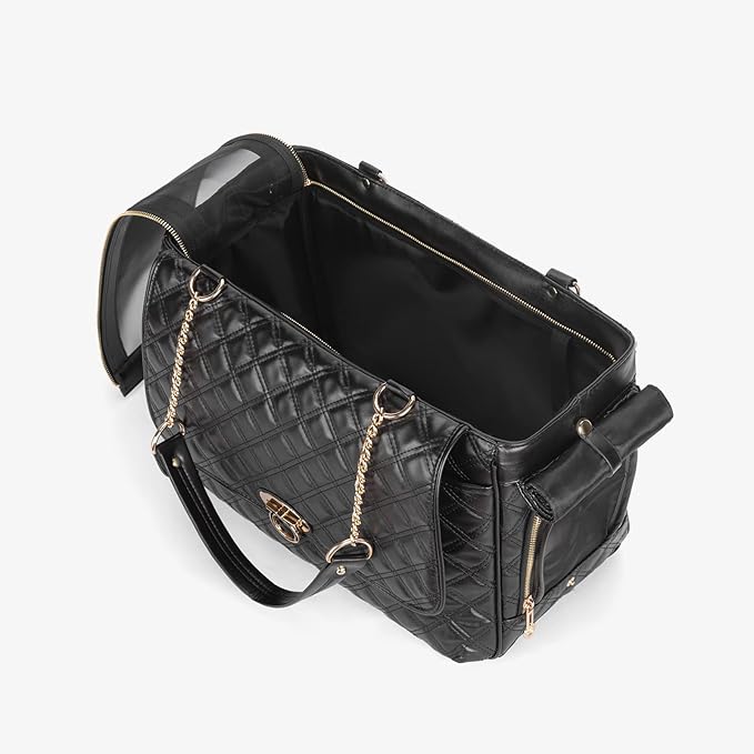 Fashion Pet Carrier Dogs Cat Small Animals Purse Bag, Leather Pet Carriers Dog Puppy Kitten Tote Travel Handbag TSA Airline-Approved-PawvioPets
