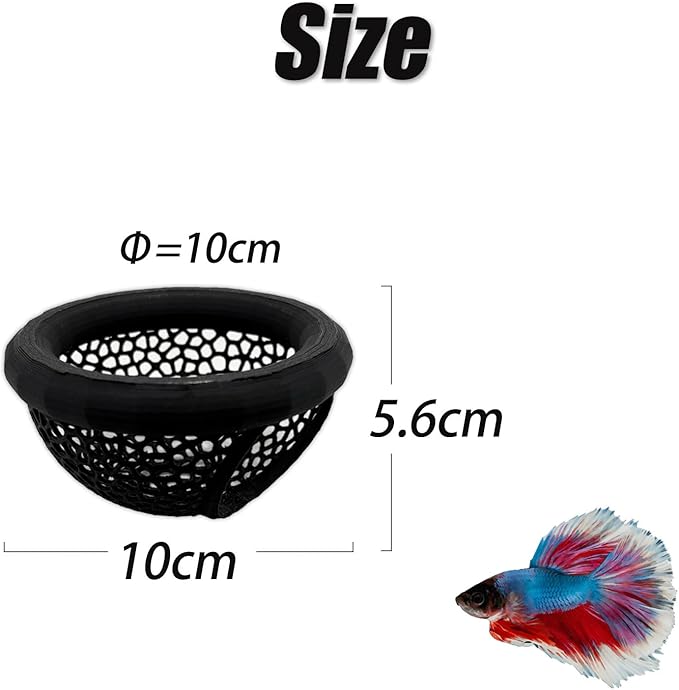 Aquarium Floating Betta Fish Skins, Betta or Shrimp Feeder, Cave and Hammock, Small Fish Feeding Rings, Aquarium Hiding Feeding Decorative Accessories (Black)-PawvioPets