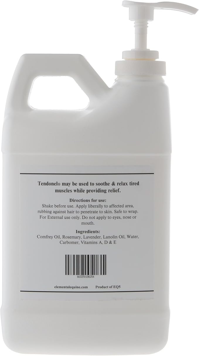 Elemental Equine Tendonel 64oz Liniment Rub for Horses - Soothe and Relax Tired Muscles While Providing Relief and Reduced Stiffness-PawvioPets