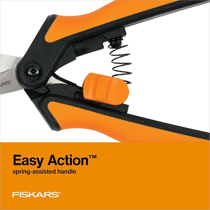 Fiskars Micro-Tip Pruning Snips - 6" Garden Shears with Sheath and Comfort Grip - Sharp Steel Blades - Quality Pruning Shears for Plants in Grow Tents and Hydroponics - Garden Tools-PawvioPets