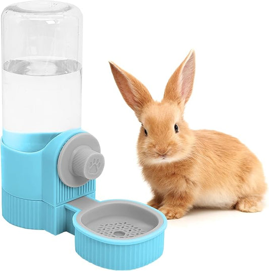 Fhiny Rabbit Water Bottle, 18oz Hanging Guinea Pig Water Bottle No Drip Gravity Bunny Water Dispenser for Cage Automatic Rabbit Waterer for Bunny Guinea Pig Chinchilla Ferret Cat Puppy-PawvioPets