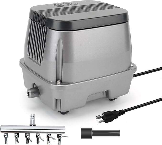 AquaMiracle Linear Air Pump, 635/950/1600/4000GPH Pond Bubbler Septic Air Pump, Energy-Efficient Pond Aerator for Outdoor Ponds, Aquariums, Hydroponics, Waste Treatment-PawvioPets