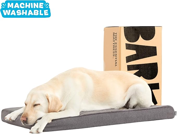 Barkbox Orthopedic Dog Bed with Memory Foam, Premium Comfort for Dogs and Puppies, Large Sized Dog Bed for Joint Relief and Restful Sleep, Durable and Easy to Clean - Grey, Large-PawvioPets