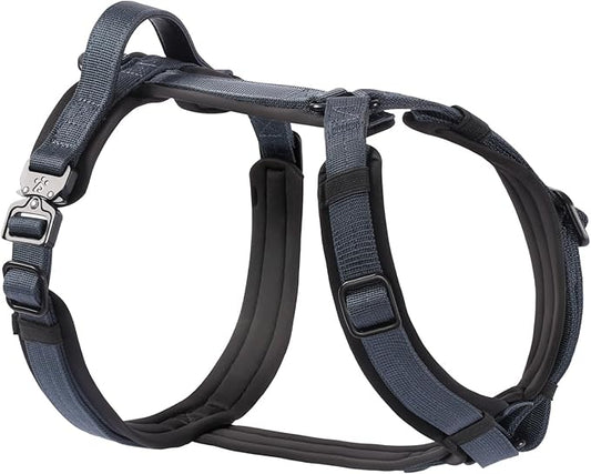 CLEPAWS Dog Harness for Large Dogs, No Pull Dog Harness Easy Walk with Metal Hardware, Ergonomic Y-Shaped Design, Soft Padding, Padded Handle, Durable High-Tensile Nylon (Nightfall, L)-PawvioPets