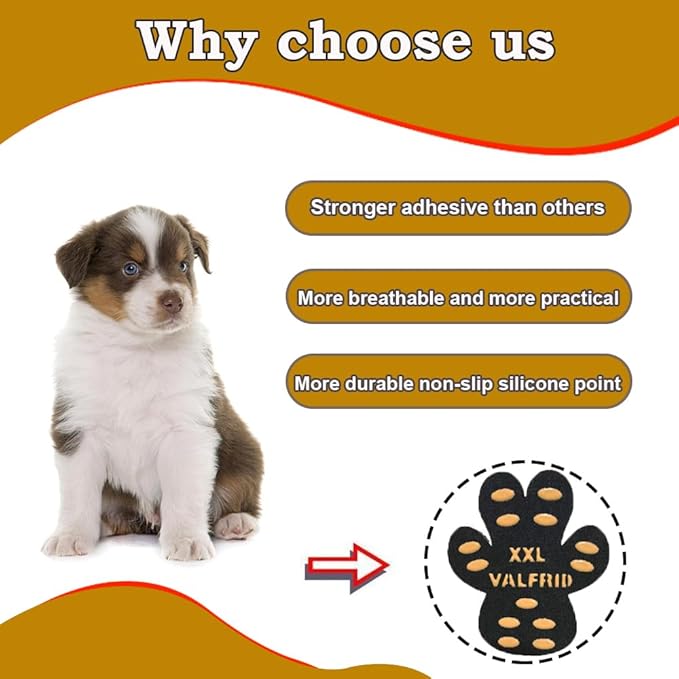 Dog Paw Pads Anti-Slip Paw Protector,15 Sets-60 Pads Keeps Dogs from Slipping On Hardwood Floors,Traction Control Non-Skid Stronger Adhesive for Senior Dogs and Weak Paws Multicolor XL-PawvioPets