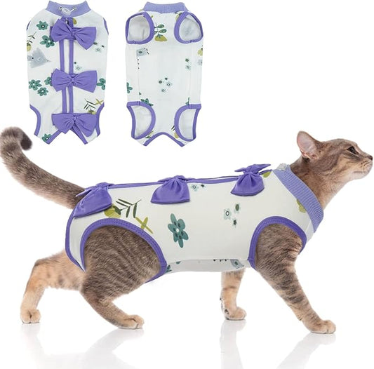 DENTRUN Cat Surgery Recovery Suit Anti Licking Spay Snuggly Vest, Pet Surgical Recovery Shirt After Surgery for Male Female Cat Small Dog Cone E-Collar Alternative-PawvioPets