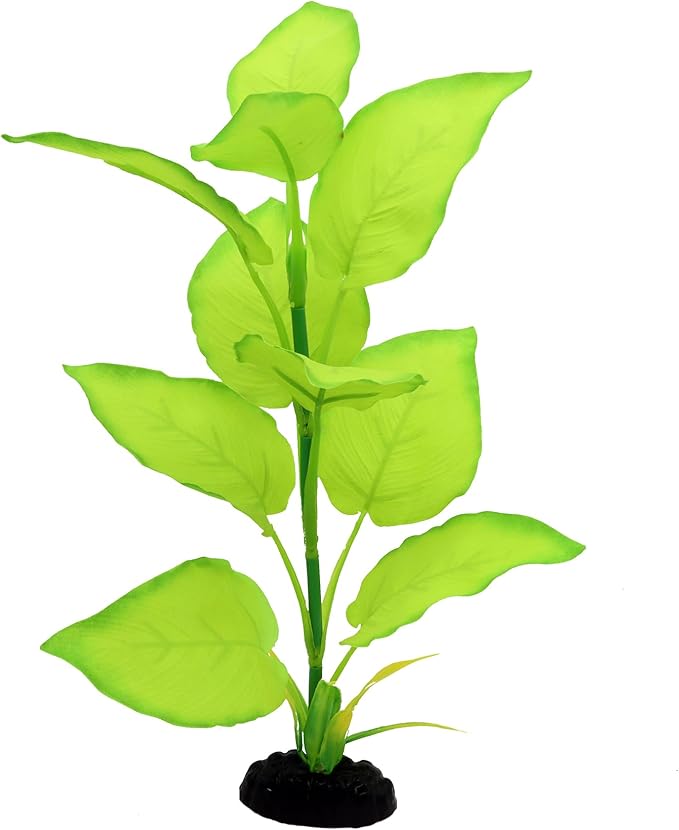 2-Pack 12 Inch Aquarium Silk Aquarium Plants, Artificial Plastic Plant for Small Tank, Goldfish, Fish Hides (Light Green, 12 Inch)-PawvioPets
