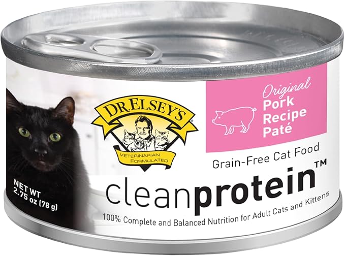 Dr. Elsey's cleanprotein Original Pork Recipe Wet Cat Food, (Pack of 24), 2.75oz Cans-PawvioPets