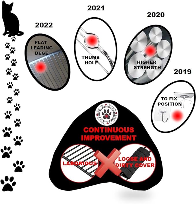 All Metal Litter Scoop, Solid Metal Sifter, Cat Litter Scoop Metal Jumbo, Cat Urine Scoop, Litter Scooper with Holder, Litter Scooper Holder, Jumbo Cat Litter Scoop Sifter Scooper Holder-PawvioPets