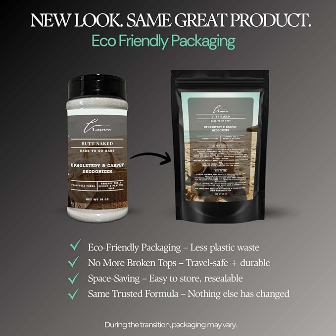 Butt Naked Carpet Freshener Powder: Powerful Odor Eliminator for Home, Upholstery Deodorizer, Carpet Deodorizer, Pet Urine, Cat Litter Box - Butt Naked Fragrance.-PawvioPets