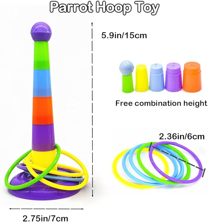 6pcs Interactive Puzzle Toy Set for Small Parrots - Training, Stress Relief, Include Coin Box, Bell Ball, Skateboard & Ferrule Toy for Bird Budgies, Cockatiels, Parakeet etc-PawvioPets