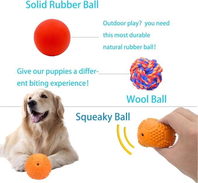 5 Different Functions Interactive Dog Puzzle Toys Balls for Medium Large Dogs, Food Treat Dispensing Dog Toys-PawvioPets