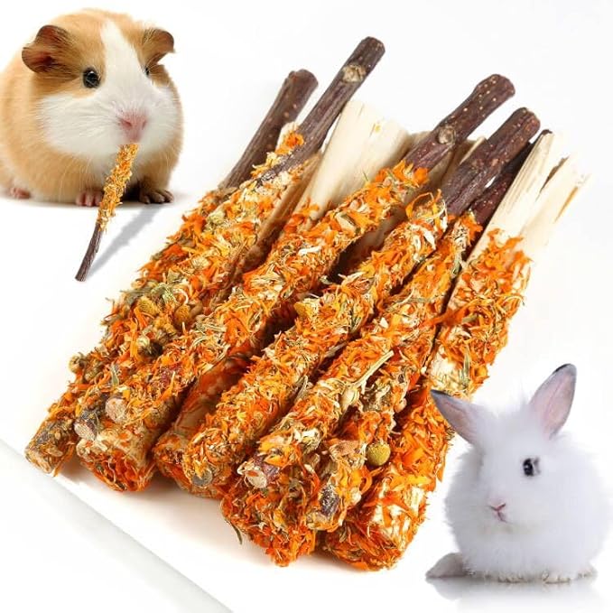 Apple Sticks for Rabbits, Natural Bunny Chew Toys Wood Treats Food for Small Animals,Hamsters, Chinchillas Squirrel Bunny Guinea Pigs Small Pet Apple Chew Sticks-PawvioPets