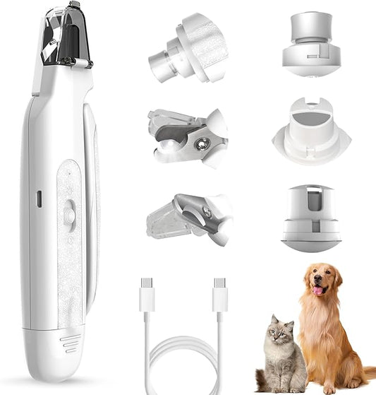 2-in-1 Cat Nail Clippers & Dog Nail Clippers Trimmers for Large Medium Small Dogs Cats Claw Trimmer Quick Sensor and Safety Guard USB Rechargeable with 2 LED Lights Dogs Nail Trimmer-PawvioPets