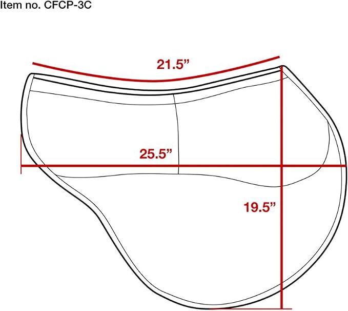 ECP Equine Comfort Products All-Purpose Contoured Correction Saddle Pad with Adjustable Memory Foam Inserts for Custom Support, Non-Slip, Shock Absorbing, 22” Spine, 19.5” Drop-PawvioPets